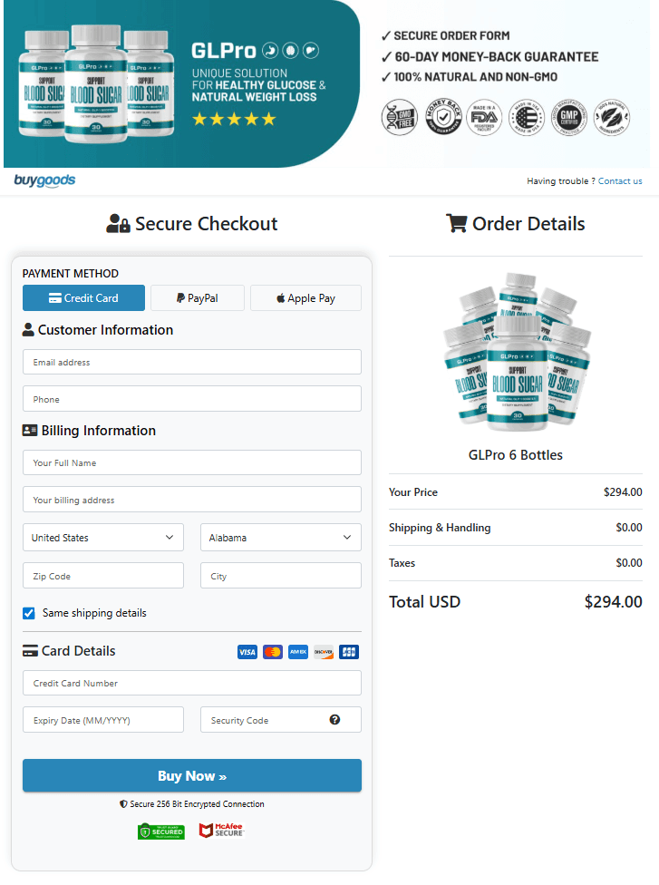 GLPro  checkout